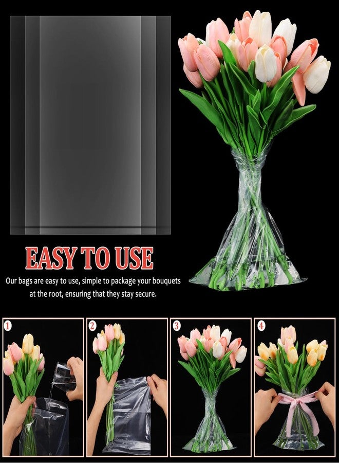 JECOMPRIS Flower Water Bags, 50 Pack Leak-proof Stem Hydration Bags for Valentine's Day Roses, Clear Bouquet Water Retainer Sleeves for Floral Transit and Wedding Packaging, 9.8x7.9In - Image 4